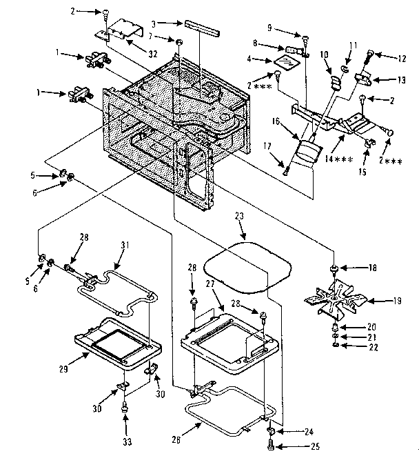 Cavity Parts - B Diagram and Parts List for 5648737480  Kenmore Microwave