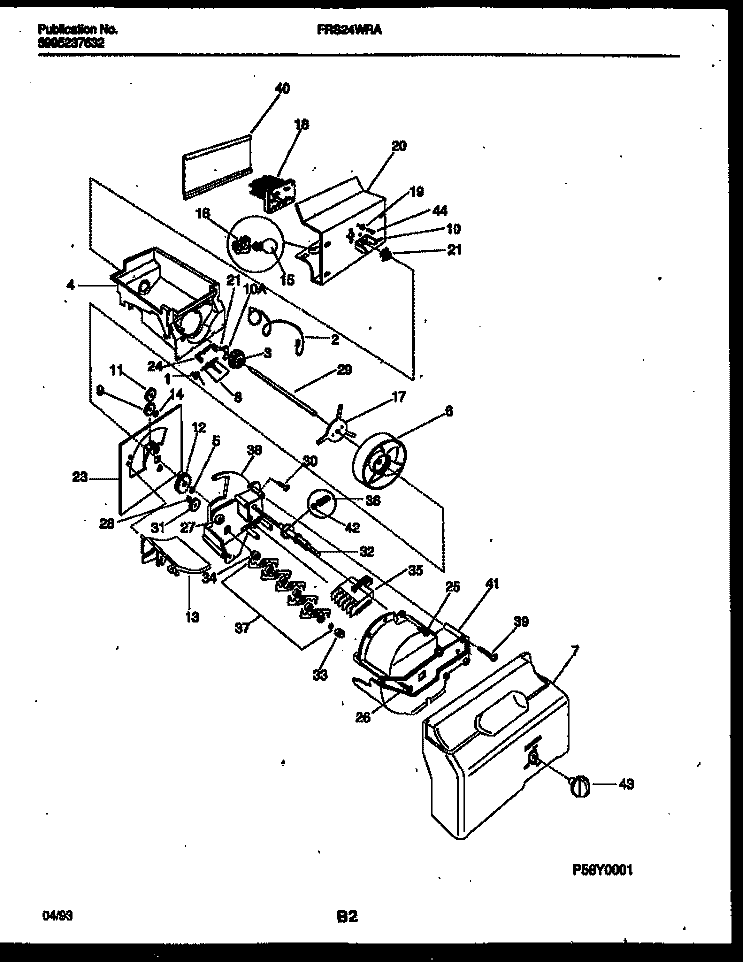 ICE DISPENSER Diagram and Parts List for FRS24WRAD2  Frigidaire Refrigerator