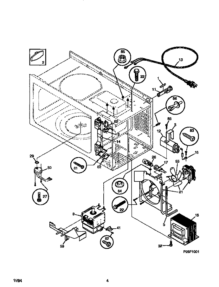 FUNCTIONAL Diagram and Parts List for TMT107T1W1  Tappan Microwave