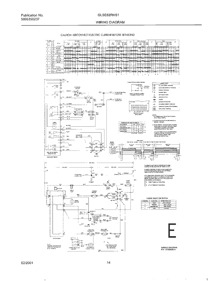 131990000 WIRING DIAGRAM Diagram and Parts List for GLSE62RHS1  Gibson Washer Dryer Combo