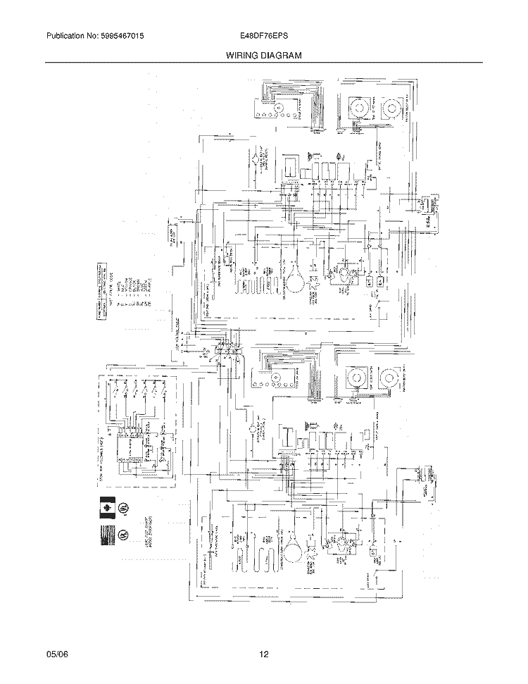 WIRING DIAGRAM Diagram and Parts List for E48DF76EPS  Electrolux Cooktop