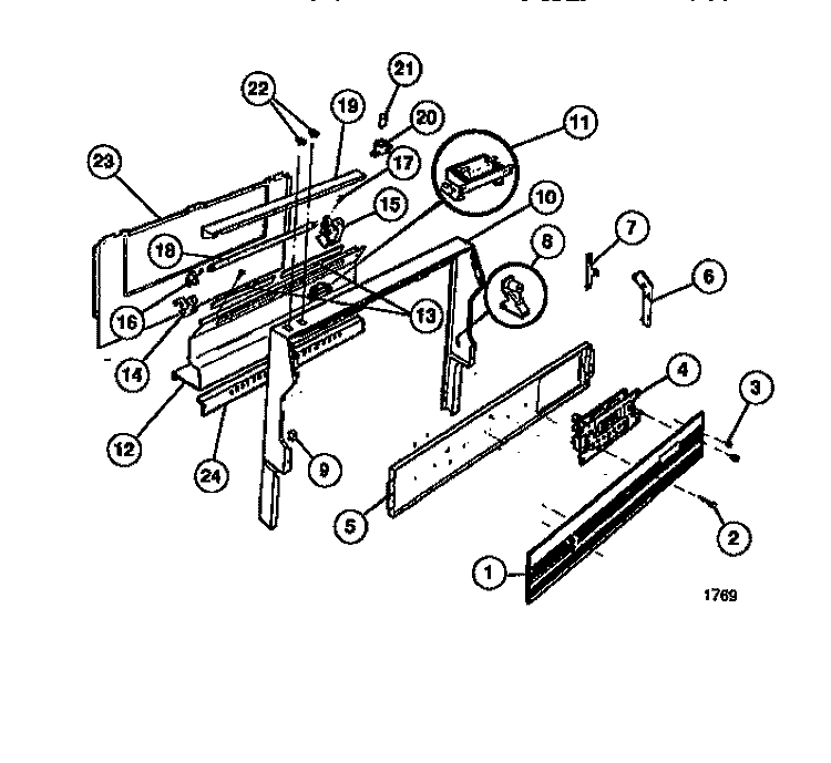 BACKGUARD Diagram and Parts List for 30-3989-00-02  Tappan Range