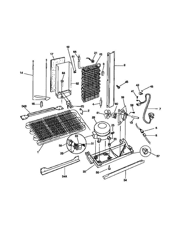 SYSTEM Diagram and Parts List for MRS22HNCW0  Frigidaire Refrigerator