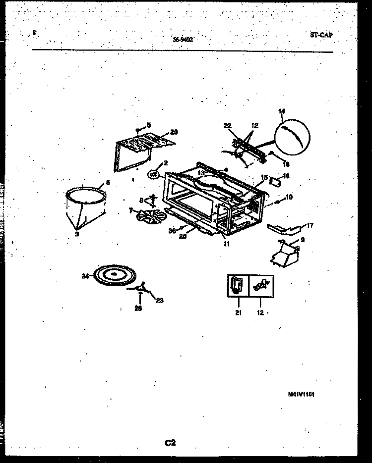 WRAPPER AND BODY PARTS Diagram and Parts List for 56-9402-10-01  Tappan Microwave