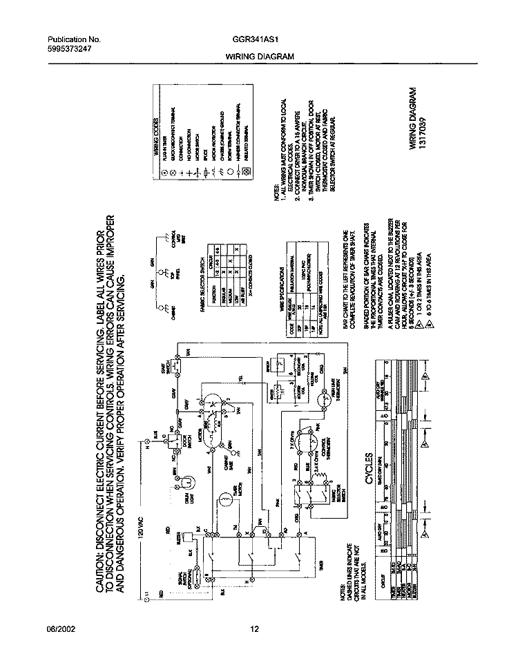 131703900 WIRING DIAGRAM Diagram and Parts List for GGR341AS1  Gibson Dryer