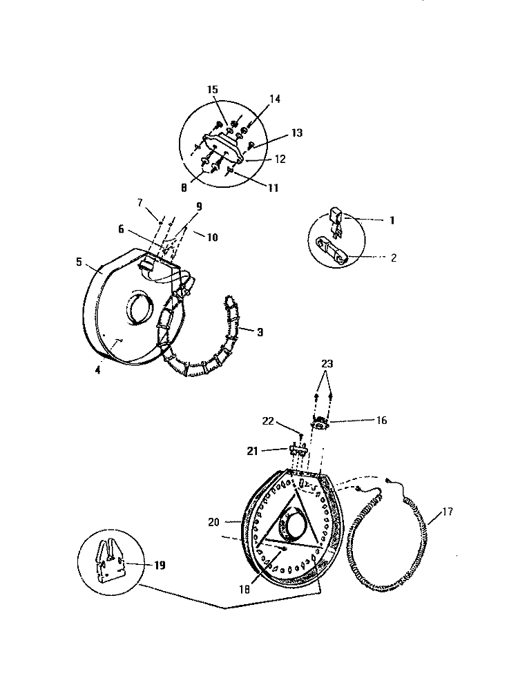 HEATING ELEMENT, HOUSING Diagram and Parts List for DE150EDF5  Frigidaire Dryer