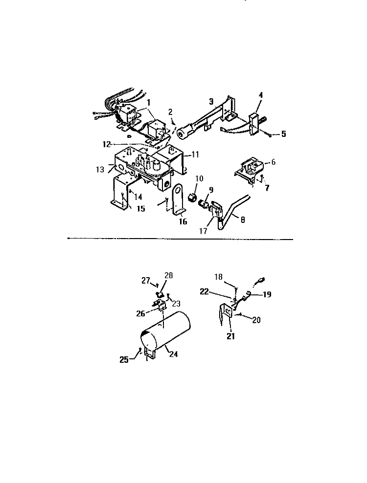 GLOW BAR BURNER & COMBUSTION CHAMBE Diagram and Parts List for DEA600A0T  Kelvinator Dryer