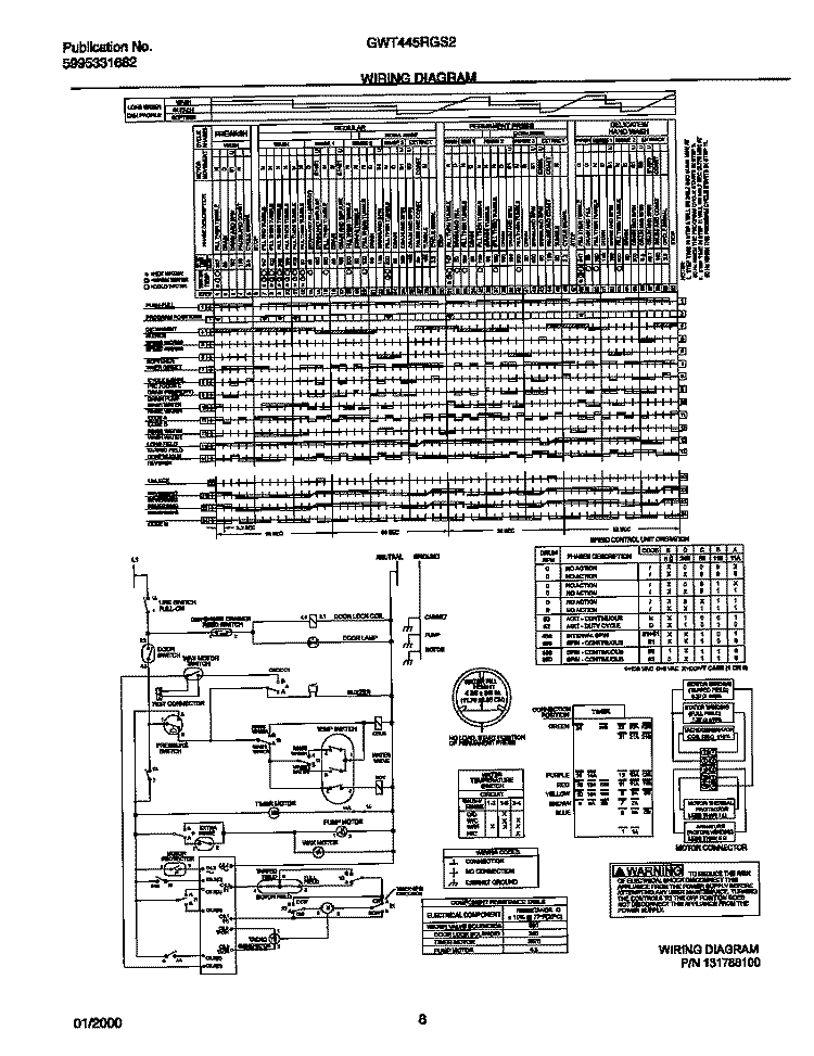 WIRING DIAGRAM Diagram and Parts List for GWT445RGS2  Gibson Washer