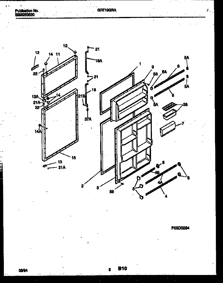 DOOR PARTS Diagram and Parts List for GRT19GRAD1  Gibson Refrigerator