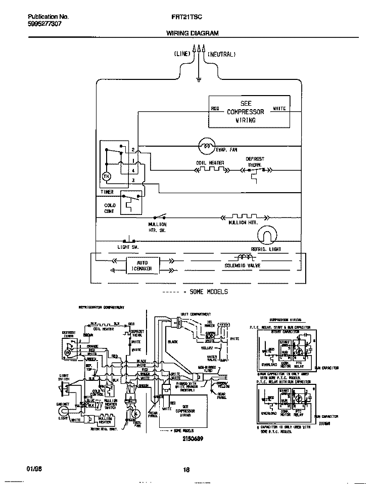 WIRING DIAGRAM Diagram and Parts List for FRT21TSCD1  Frigidaire Refrigerator