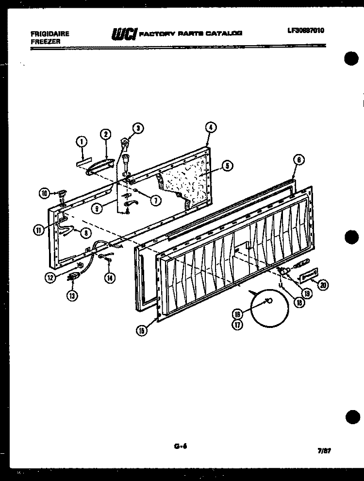 PANEL PARTS Diagram and Parts List for CFE23DL2  Frigidaire Freezer