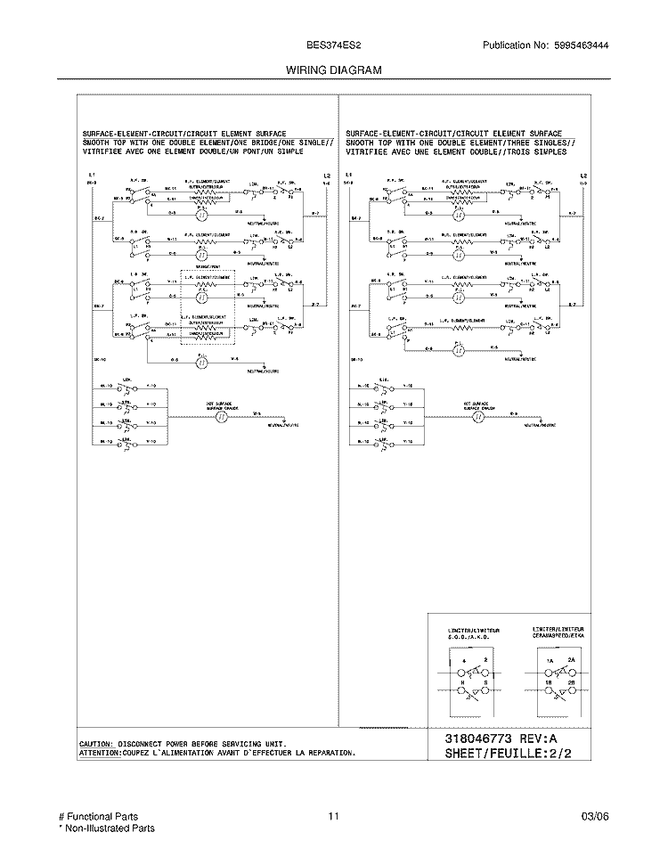 WIRING DIAGRAM Diagram and Parts List for BES374ES2  Crosley Wall Oven