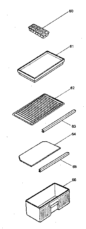 Shelves And Basket Diagram and Parts List for 5648913471  Kenmore Freezer