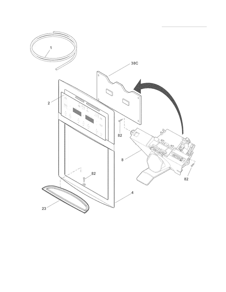 Ice & Water Dispenser Diagram and Parts List for FFSC2323LP5  Frigidaire Refrigerator