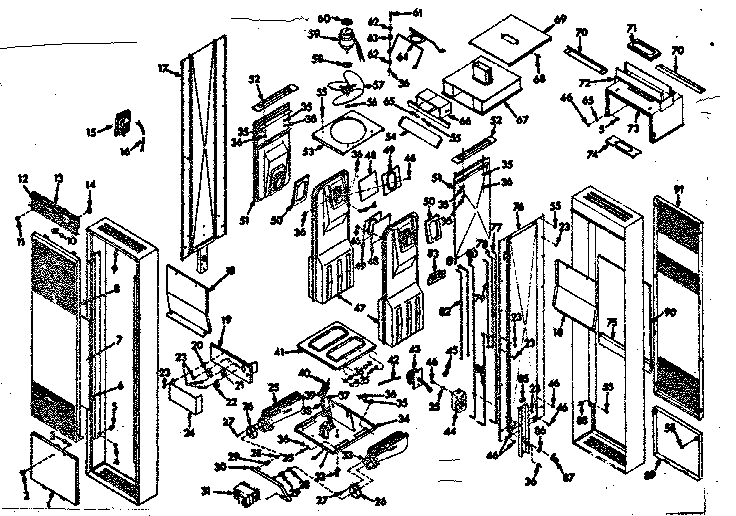 Furnace assembly Diagram and Parts List for 867733661  Frigidaire Furnace