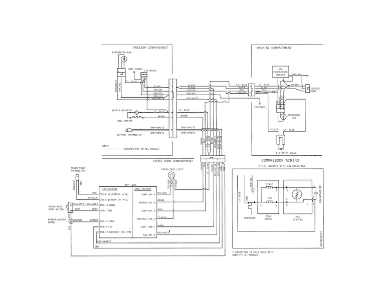 Wiring Diagram Diagram and Parts List for FFTR1514QW9  Frigidaire Refrigerator