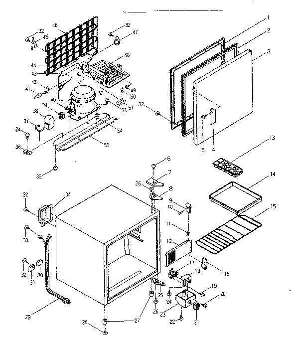 Cabinet Parts Diagram and Parts List for 5648911510  Kenmore Refrigerator