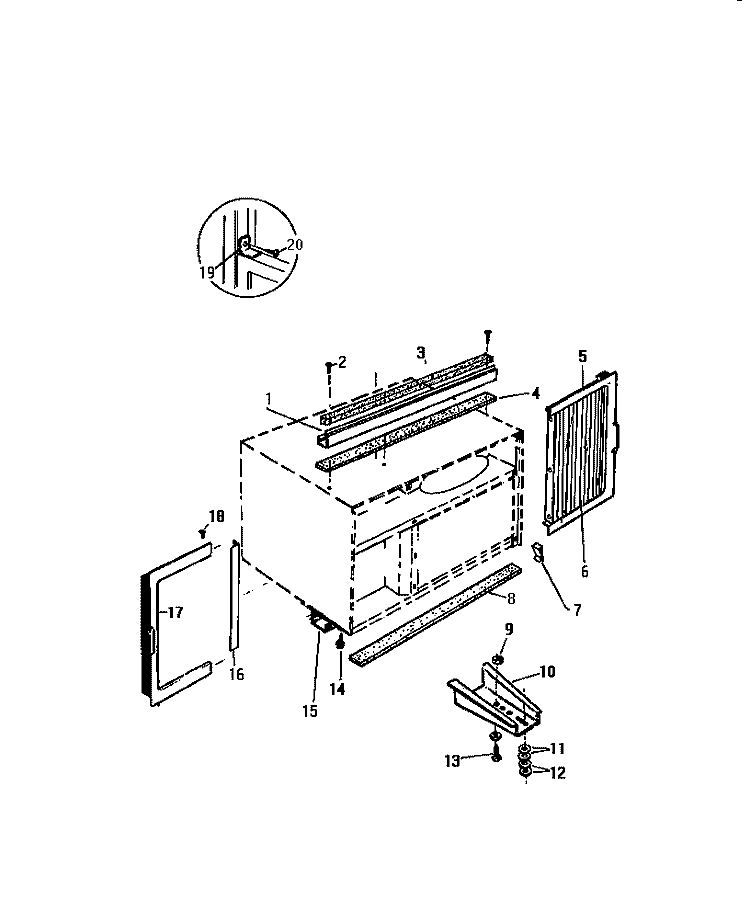 WINDOW MOUNTING Diagram and Parts List for AC089H1A2  Frigidaire Air Conditioner