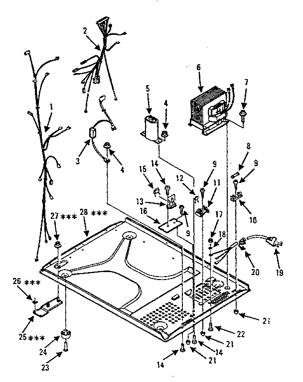 Microwave Diagram and Parts List for 5648896280  Kenmore Microwave