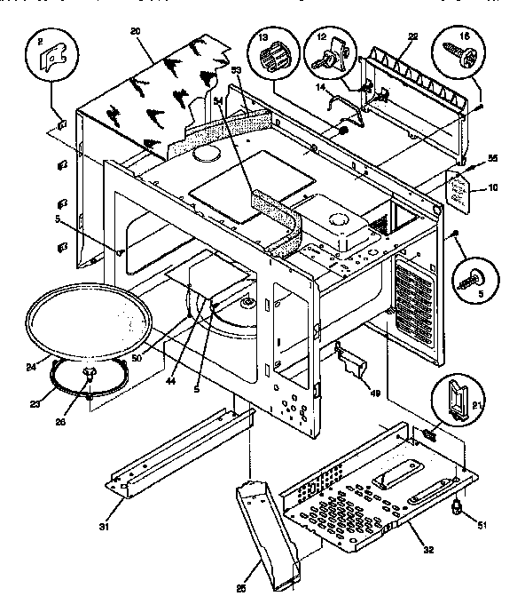 Wrapper / Body Diagram and Parts List for SMS138T1B(941354496)  Tappan Microwave