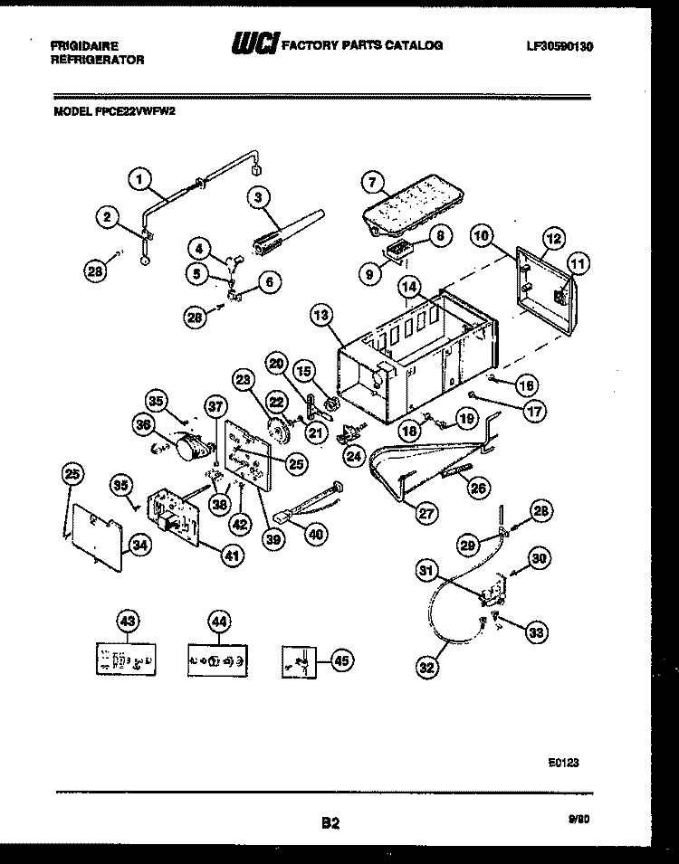 ICE MAKER AND INSTALLATION PARTS Diagram and Parts List for FPCE22VWFL2  Frigidaire Refrigerator
