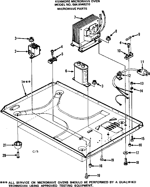 Microwave Parts Diagram and Parts List for 5649948210  Kenmore Microwave