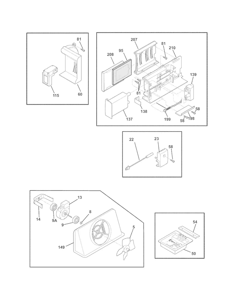 Controls Diagram and Parts List for EI26SS30JS4  Electrolux Refrigerator