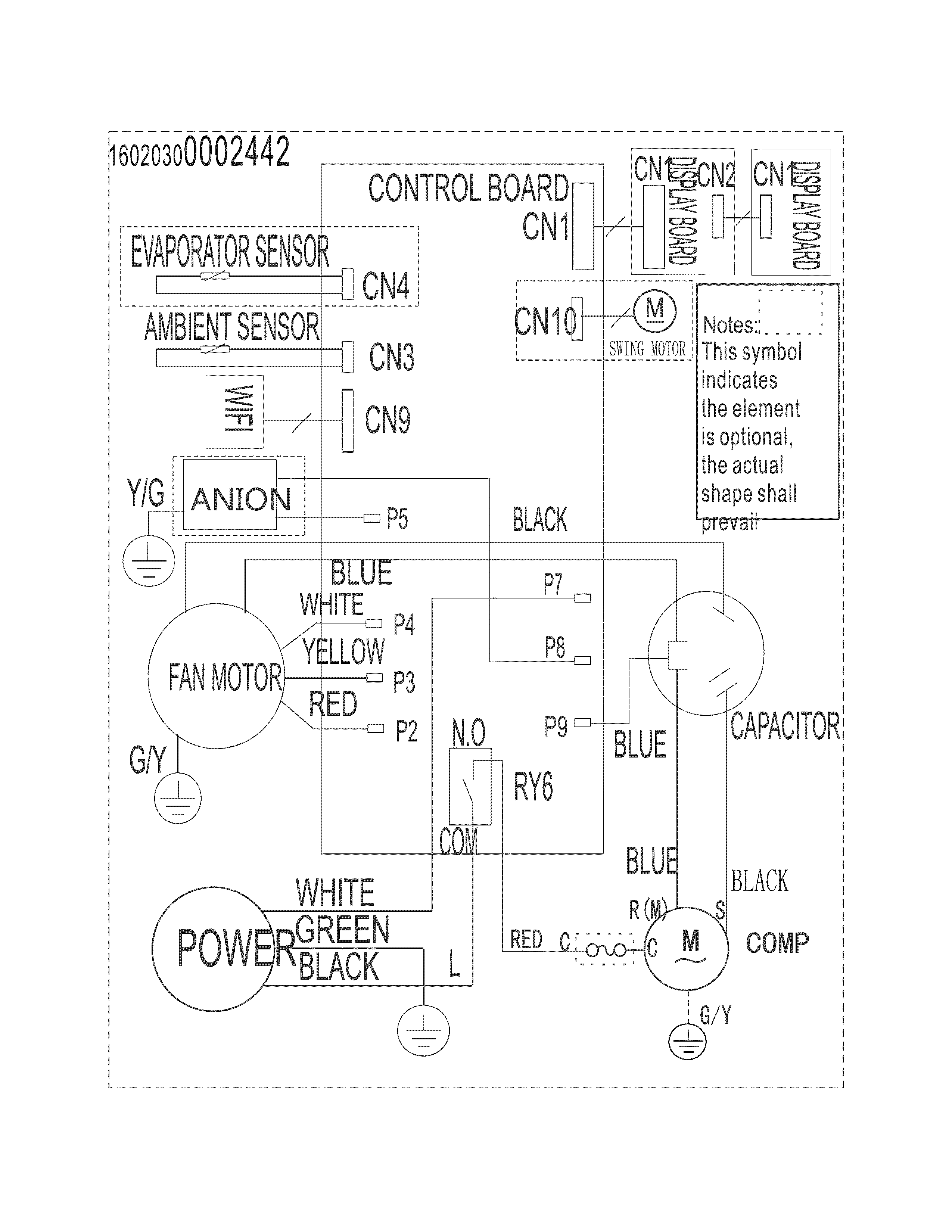 Wiring Diagram Diagram and Parts List for FGRC0844S10  Frigidaire Air Conditioner