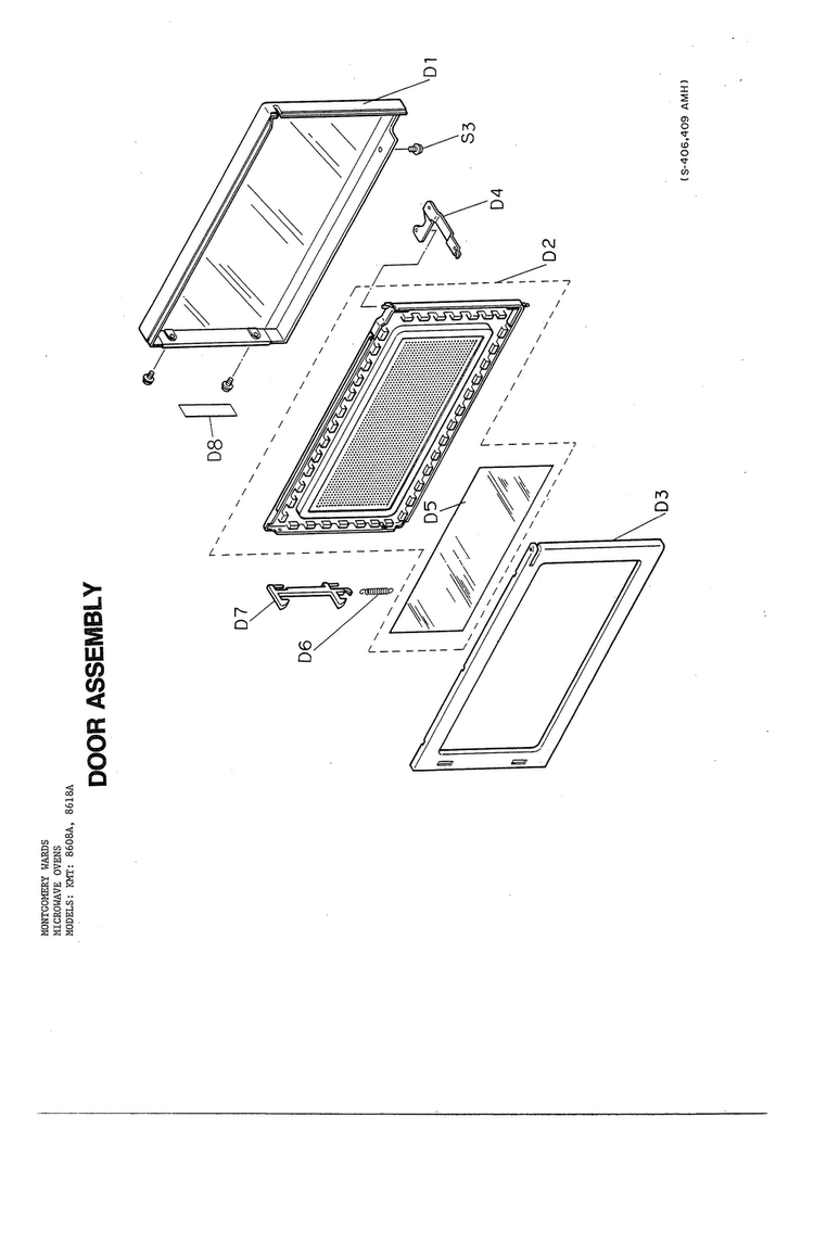 Microwave Oven Complete Page 3 Diagram and Parts List for 8608A  Frigidaire Microwave