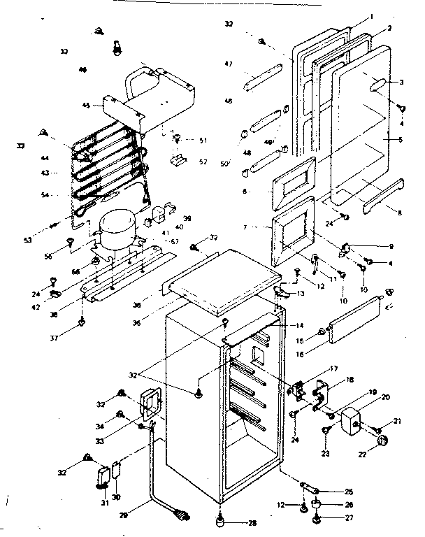 Replacement Parts Diagram and Parts List for 5648963600  Kenmore Refrigerator