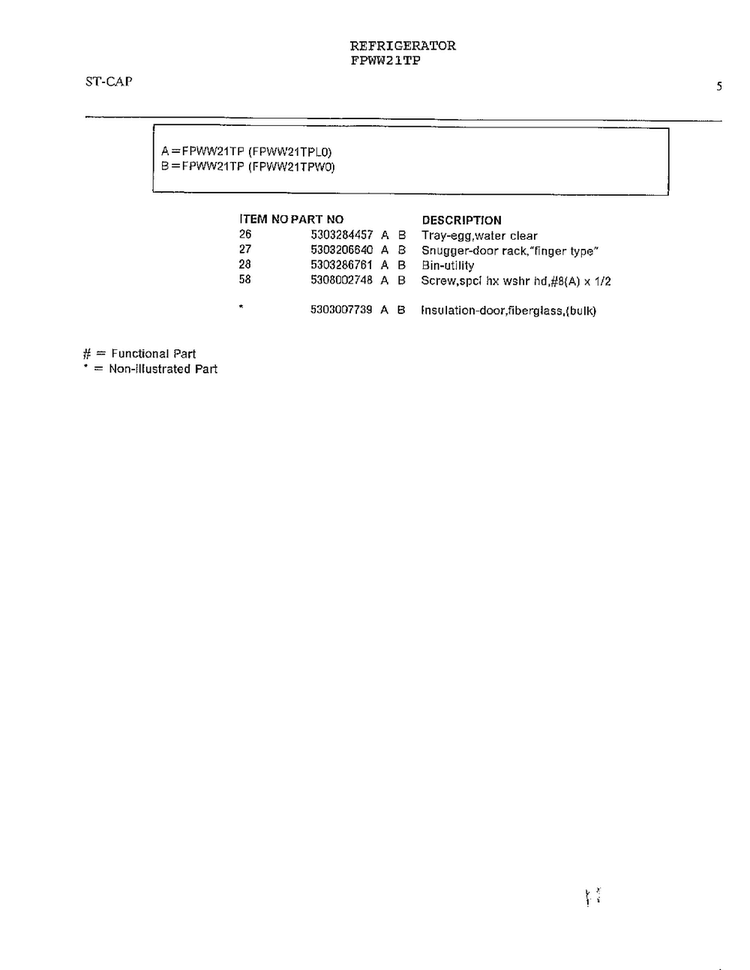 Ice Maker Parts & Installation Parts Page 4 Diagram and Parts List for FPWW21TP  Frigidaire Refrigerator
