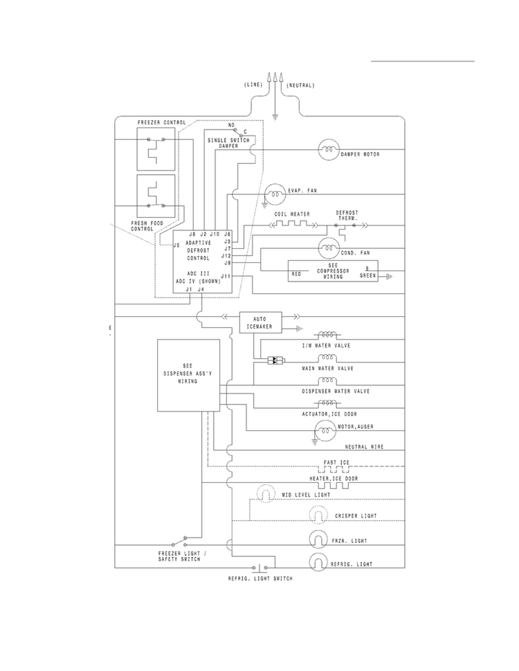 Wiring Schematic Diagram and Parts List for WWSS2601KW7  Westinghouse Refrigerator