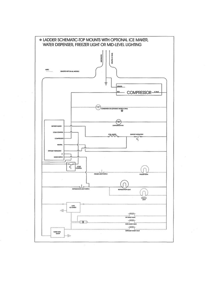 Wiring Schematic Diagram and Parts List for LGHT2137NF4  Frigidaire Refrigerator