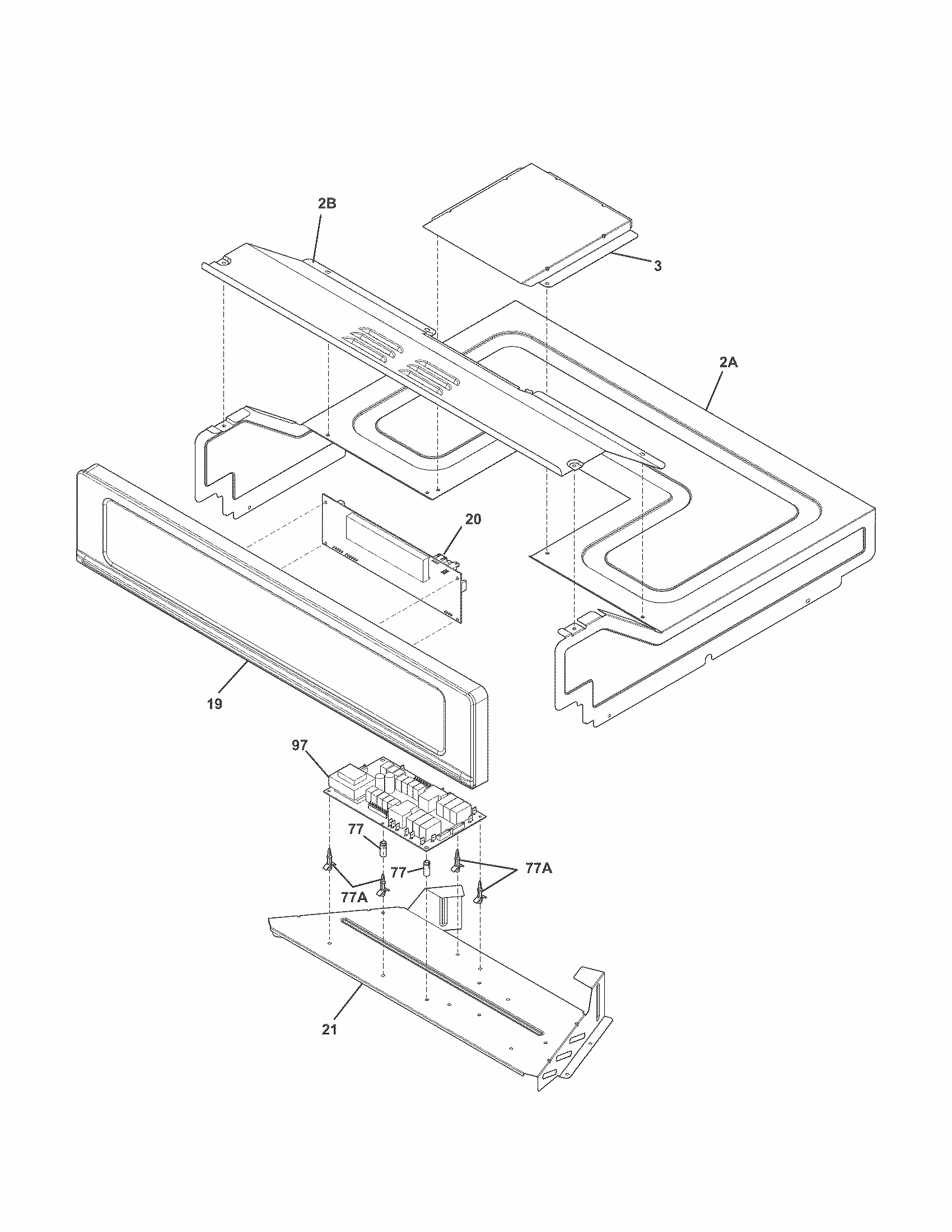 Control Panel Diagram and Parts List for 79049533311  Kenmore Wall Oven