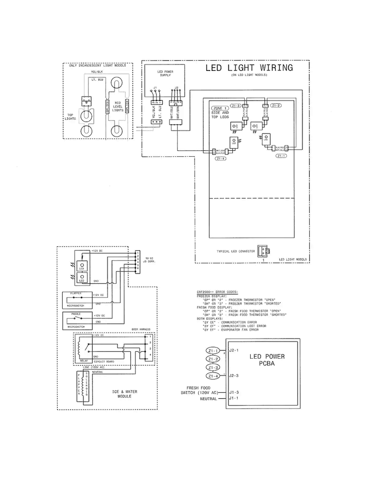 Wiring Diagram Diagram and Parts List for 25370319213  Kenmore Refrigerator