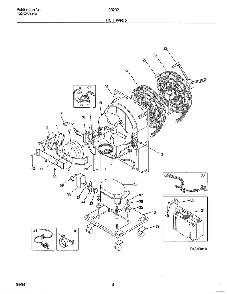Unit Parts Diagram and Parts List for 93202A  Frigidaire Dehumidifier