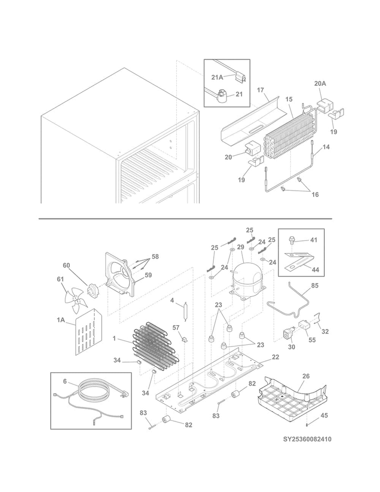 System Diagram and Parts List for 25360089412  Kenmore Refrigerator