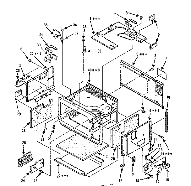 Cavity Parts - A Diagram and Parts List for 5648747680  Kenmore Microwave