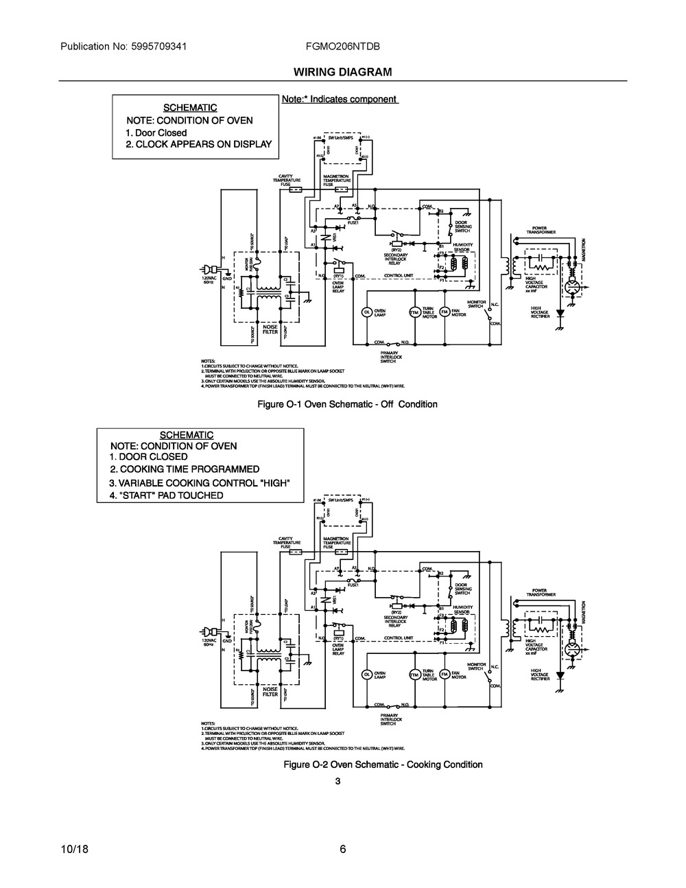 Wiring Diagram Diagram and Parts List for FGMO206NTDB  Frigidaire Microwave