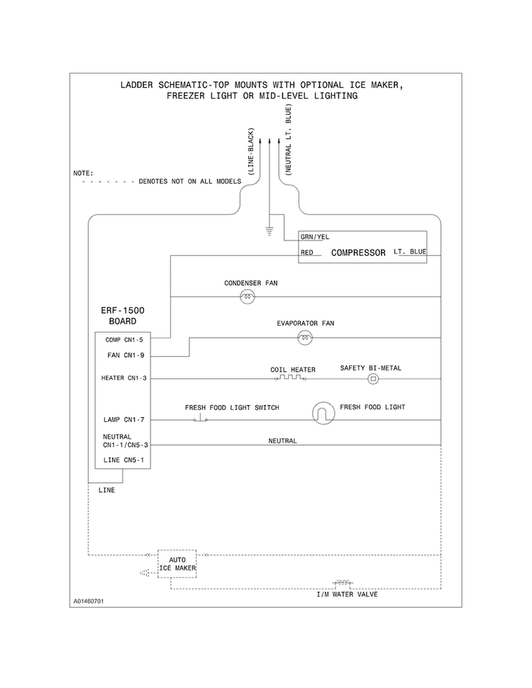 Wiring Schematic Diagram and Parts List for FFHT1514QS0  Frigidaire Refrigerator
