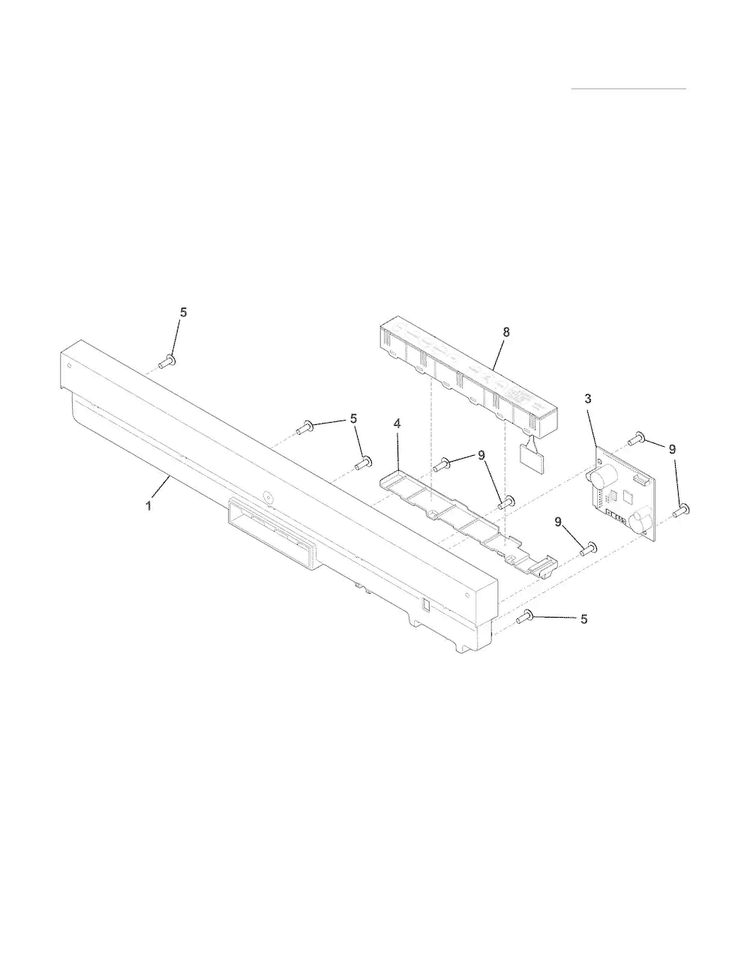 Control Panel Diagram and Parts List for EDW7505HSS1B  Electrolux Dishwasher