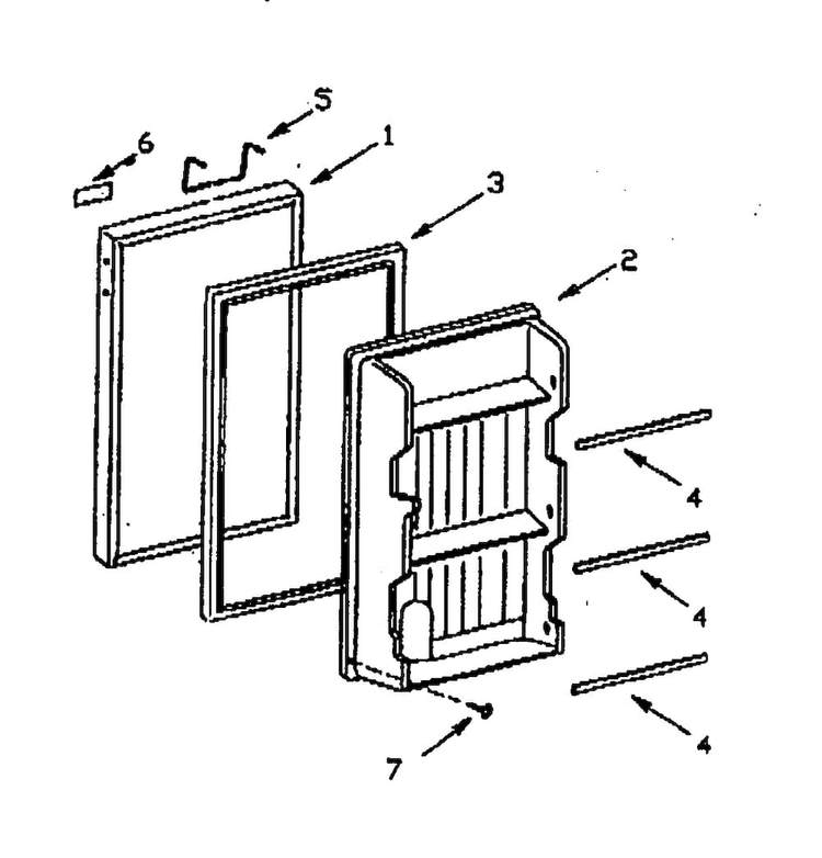Door Part Diagram and Parts List for 56493619100  Kenmore Refrigerator