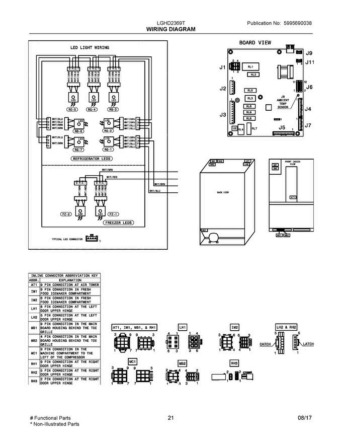 11 - Wiring Diagram Diagram and Parts List for LGHD2369TD0  Frigidaire Refrigerator