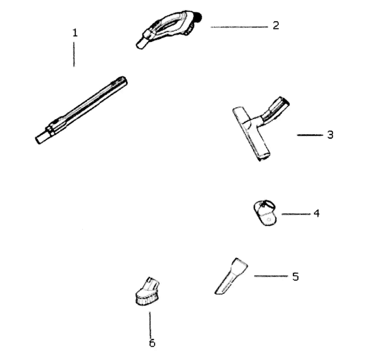 Accessories Diagram and Parts List for EL4300A  Electrolux Canister Vacuum