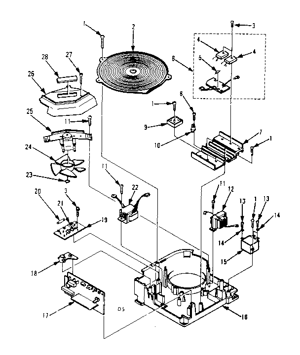Inverter Assembly Parts For Low Power Work Coil Diagram and Parts List for 5644488511  Kenmore Cooktop