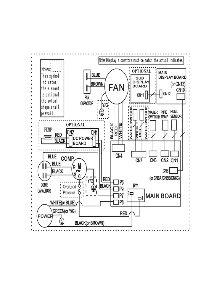 Wiring Diagram Diagram and Parts List for CAD504DWD3  Frigidaire Dehumidifier