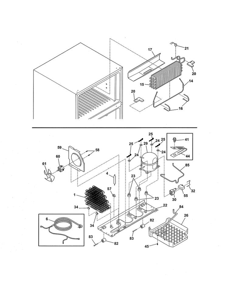 System Diagram and Parts List for WWTR1802KWA  Westinghouse Refrigerator