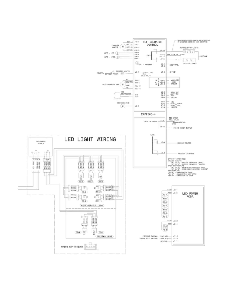 Wiring Diagram Diagram and Parts List for FGHG2366PF0  Frigidaire Refrigerator