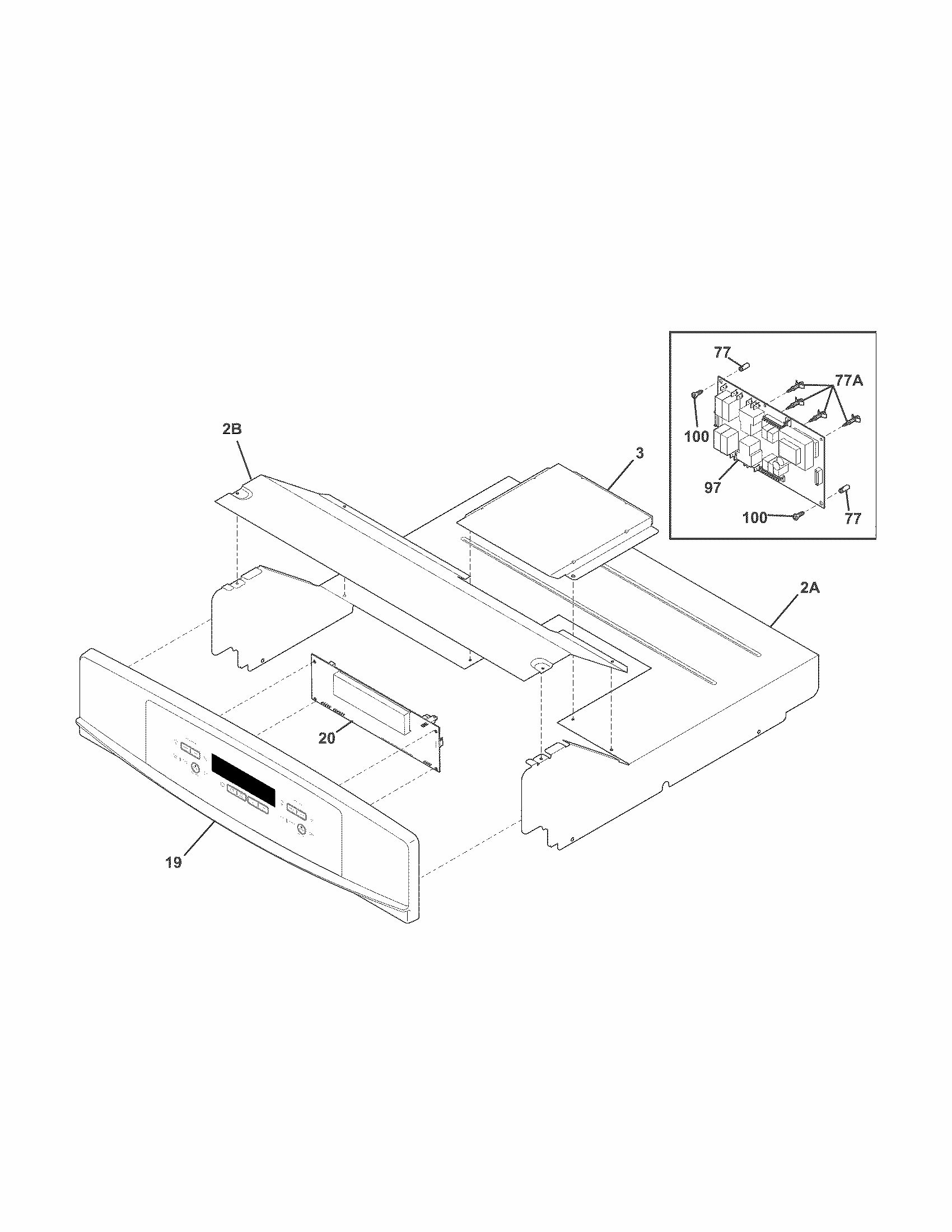 Control Panel Diagram and Parts List for 79048769901  Kenmore Wall Oven