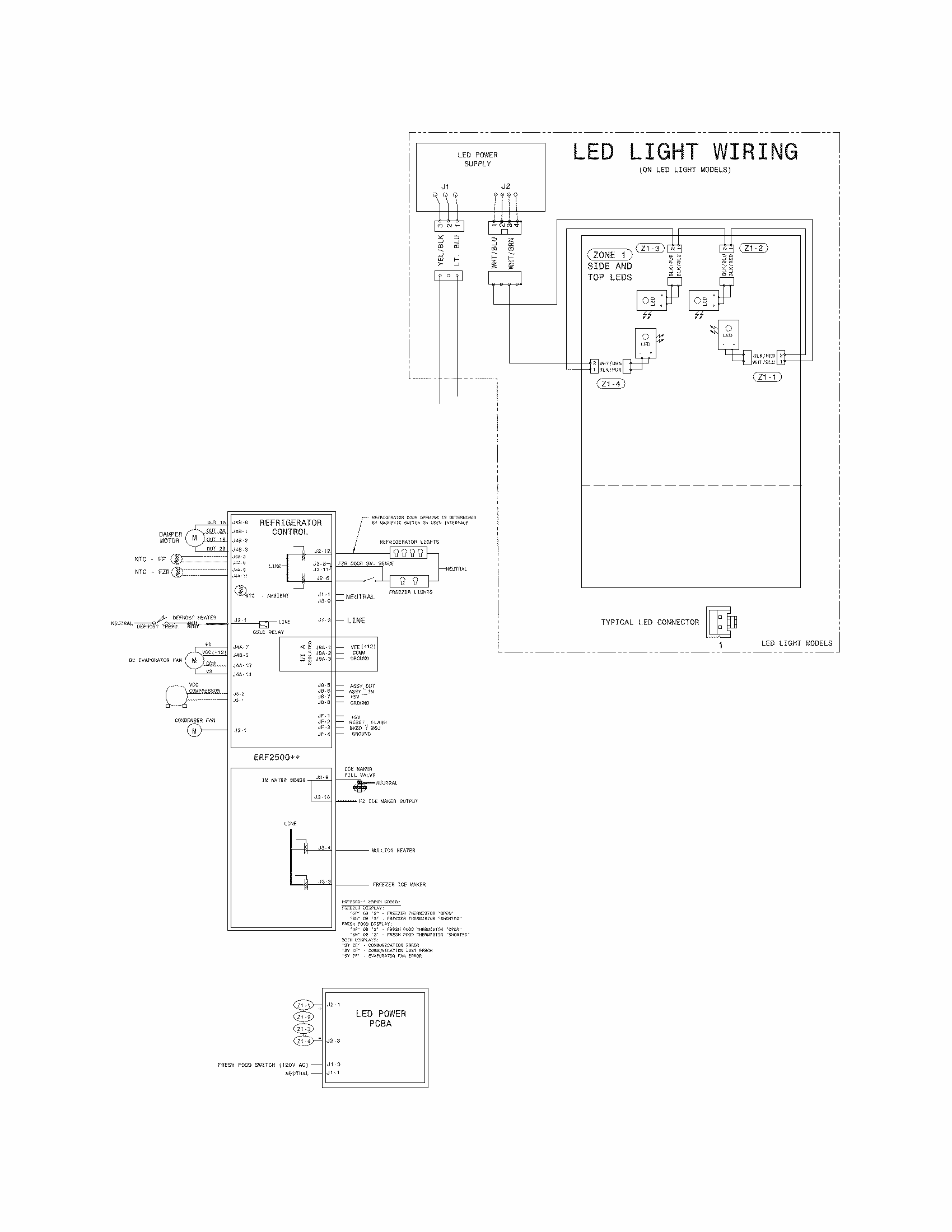 Wiring Diagram Diagram and Parts List for FGUN2642LE8  Frigidaire Refrigerator